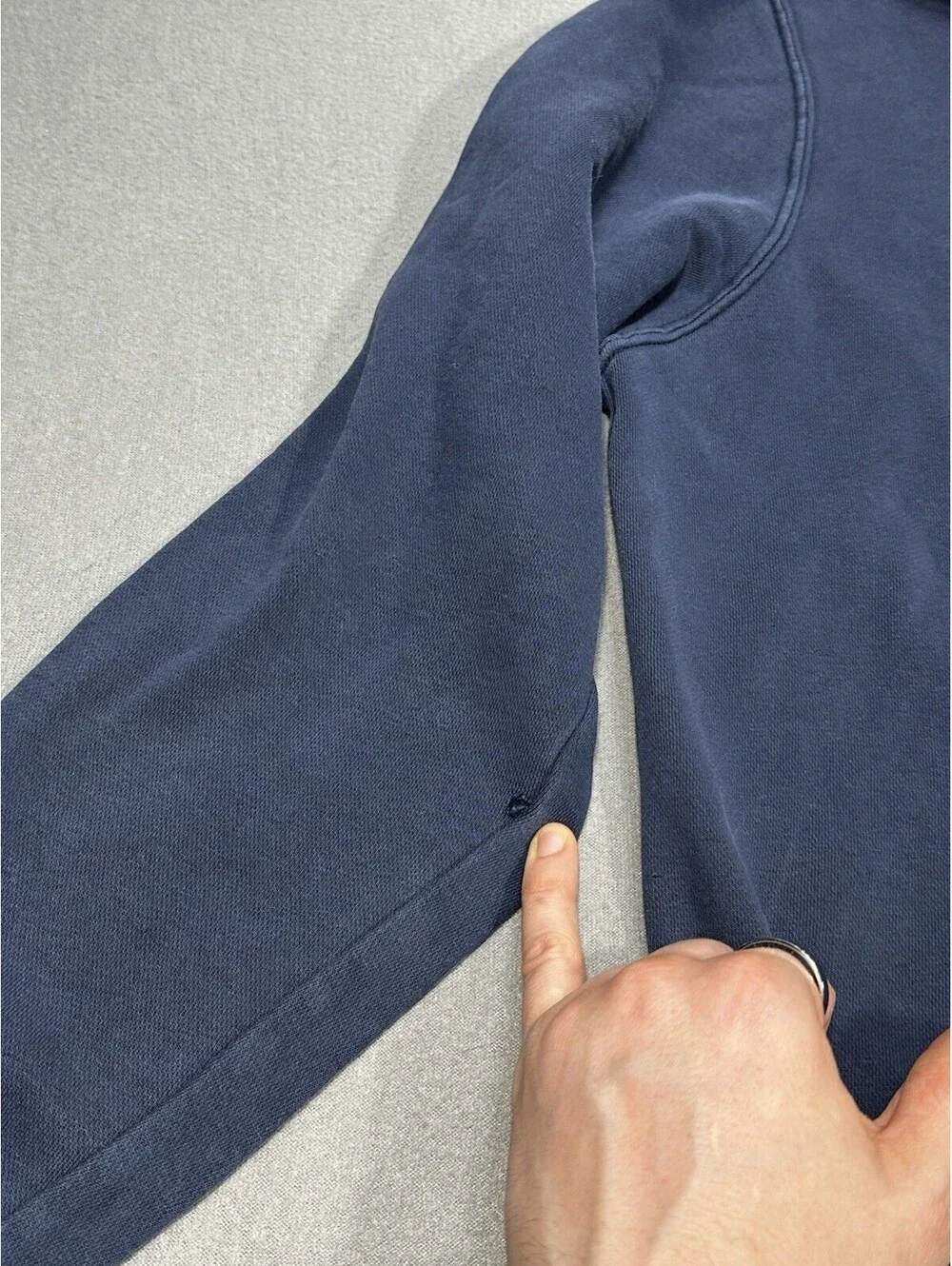 Nike Mens Large Navy Hoodie Large Logo Swoosh Pullover Sweatshirt FA18